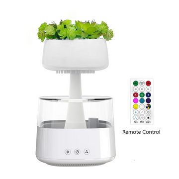 Humidificateur d'air 450ml diffuseur d'huiles essentielles de nuage de pluie avec télécommande minuterie 7 lumières LED de couleur